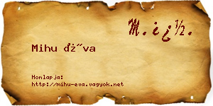 Mihu Éva névjegykártya