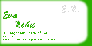 eva mihu business card